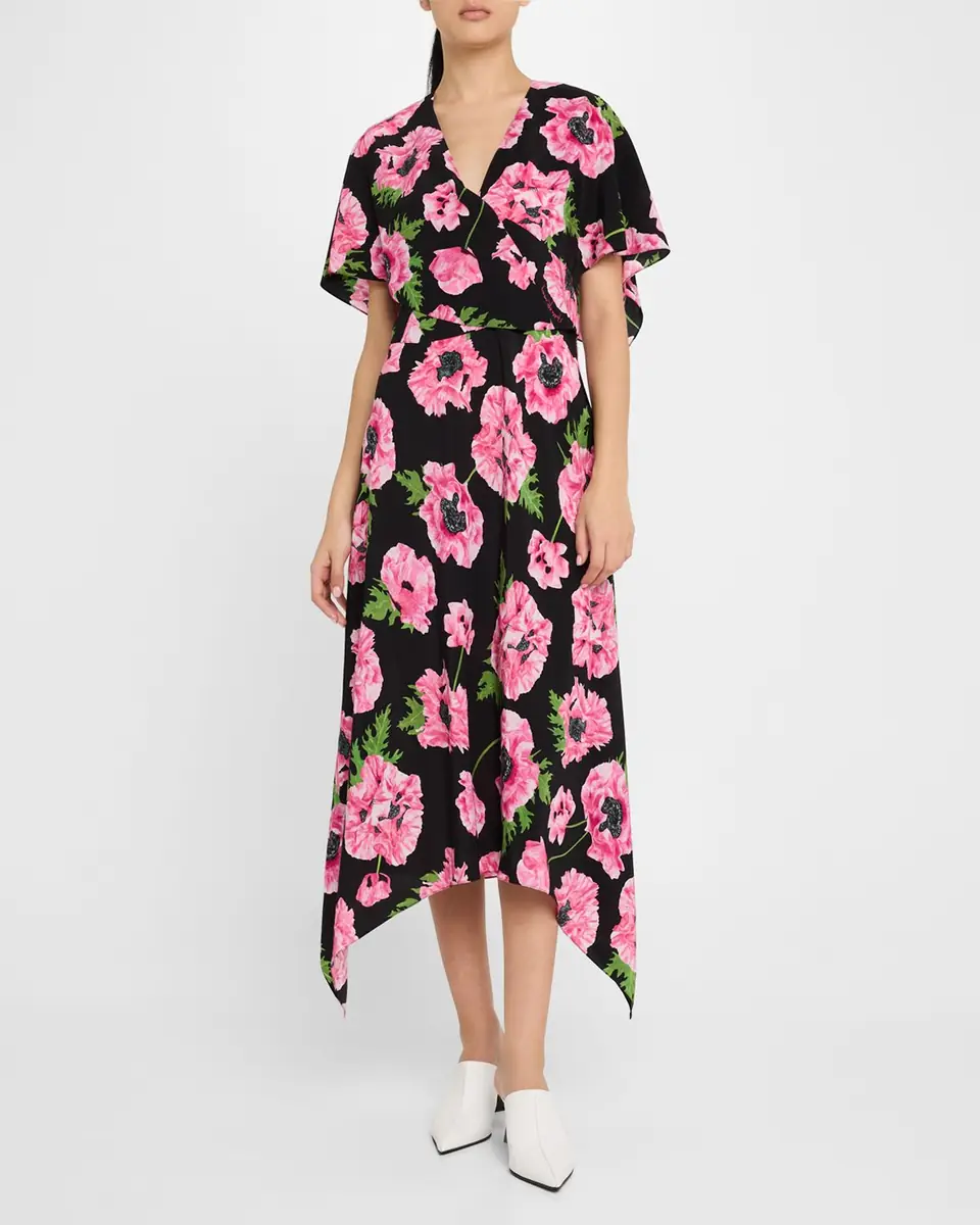 Stella McCartney Floral Print Asymmetric Midi Dress | Thumbnail 3