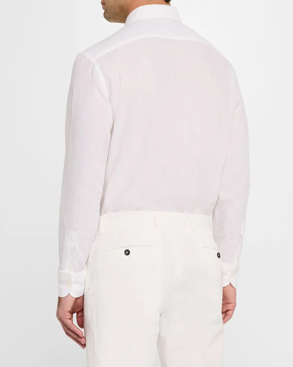 ZEGNA Men's Oasi Lino Casual Button-Down Shirt | Thumbnail 2 ZEGNA Men's Oasi Lino Casual Button-Down Shirt | Thumbnail 2