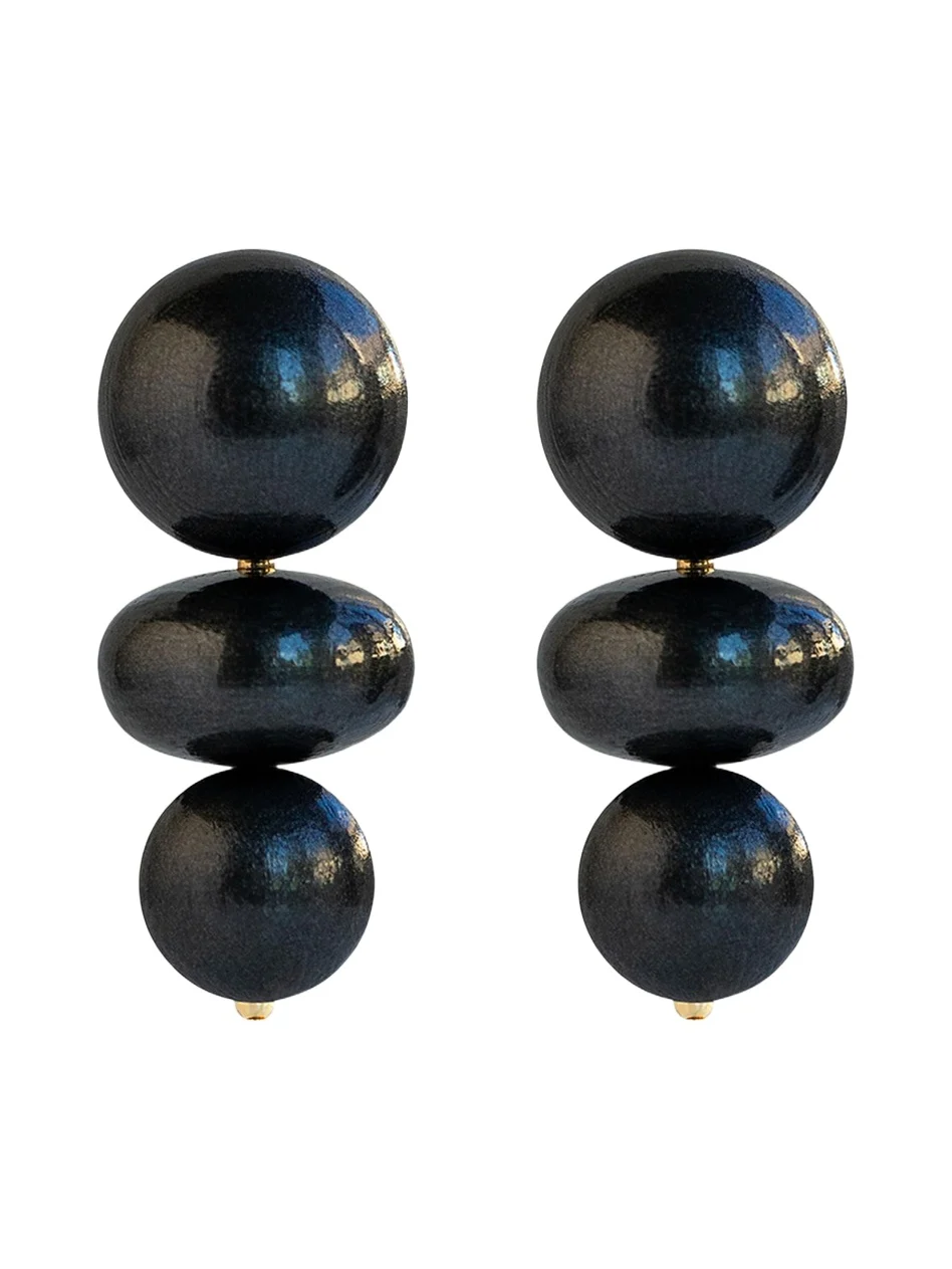 Nola Black Coral Earrings
