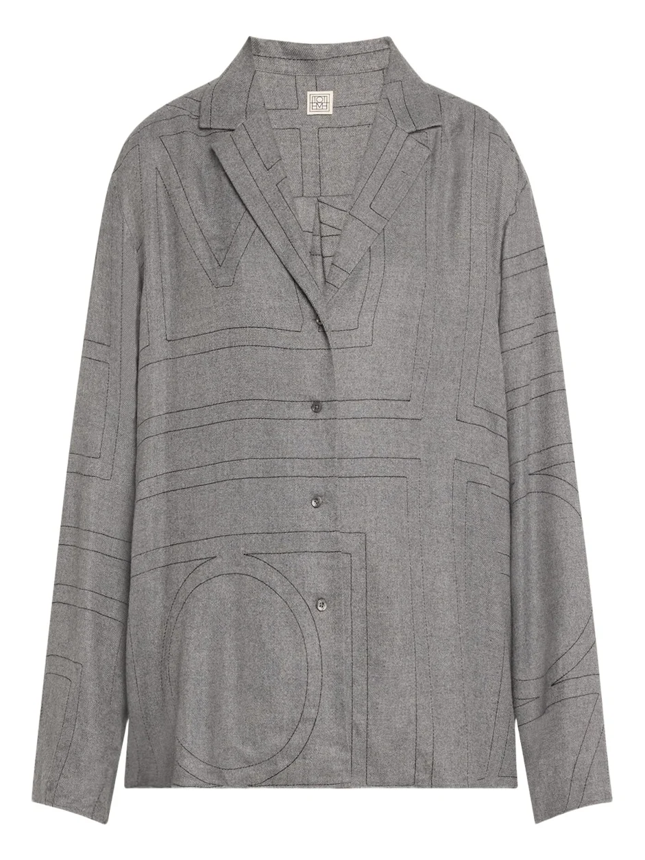 Monogram Flannel Pajama Top Monogram Flannel Pajama Top