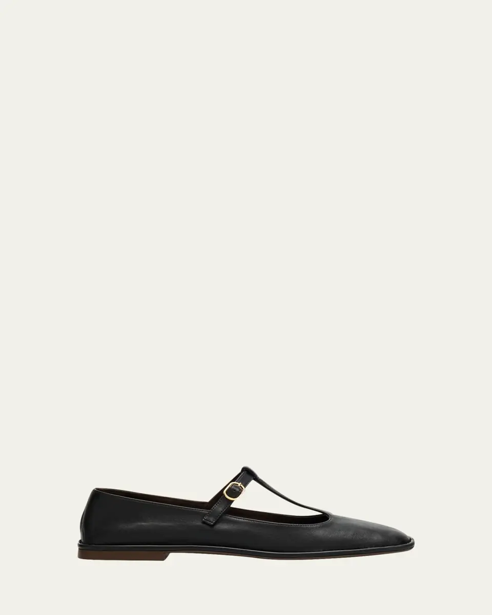 The Row Leather T-Strap Ballerina Flats | Thumbnail 11