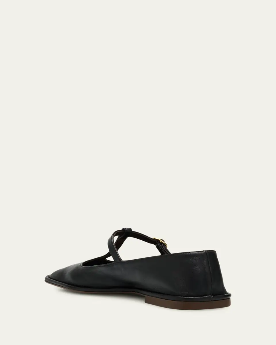 The Row Leather T-Strap Ballerina Flats | Thumbnail 14