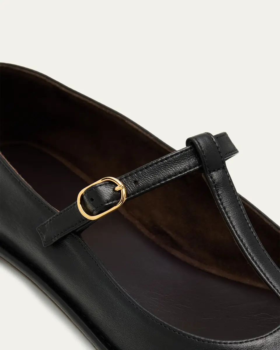 The Row Leather T-Strap Ballerina Flats | Thumbnail 15