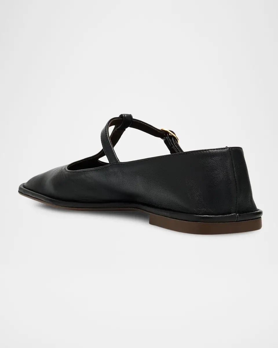 The Row Leather T-Strap Ballerina Flats | Thumbnail 3