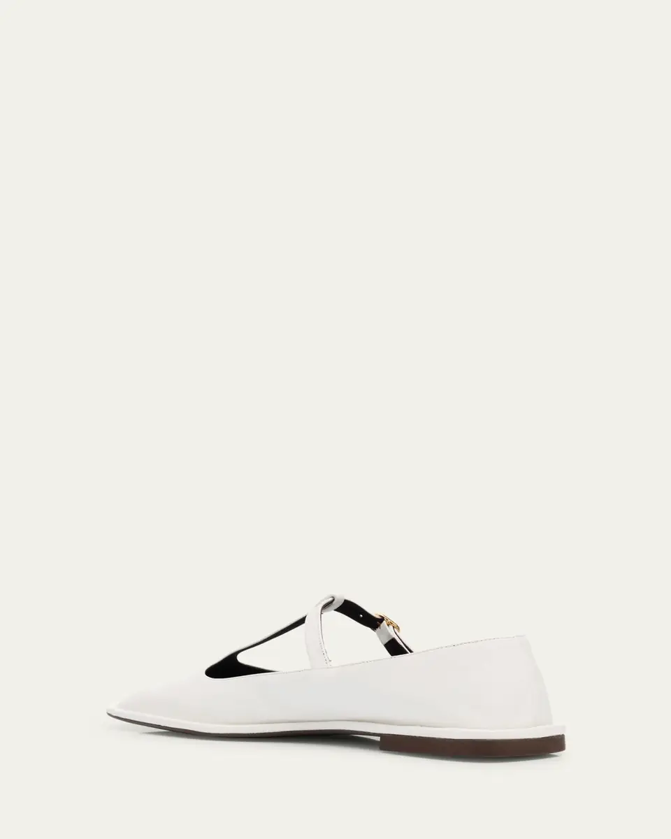 The Row Leather T-Strap Ballerina Flats | Thumbnail 9