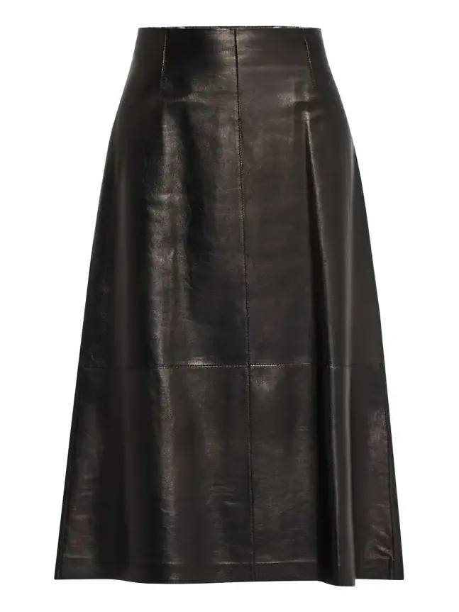 A-Line Leather Midi Skirt A-Line Leather Midi Skirt