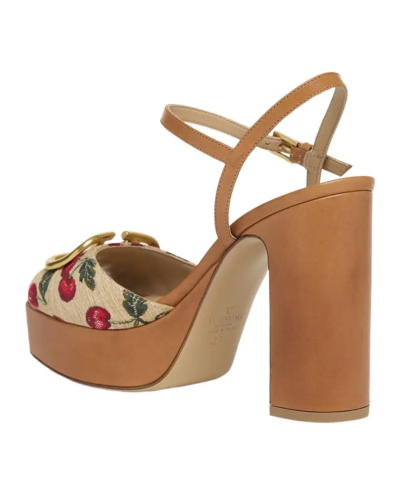 Valentino Garavani VLogo Cherry Ankle-Strap Platform Sandals | Image 1 Valentino Garavani VLogo Cherry Ankle-Strap Platform Sandals | Image 1
