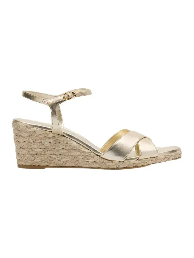 Dayna Metallic Crisscross Espadrille Sandals