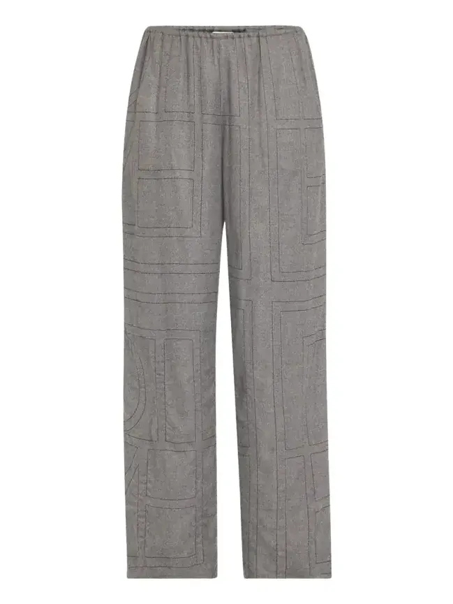 TOTEME Monogram Flannel Pajama Bottoms