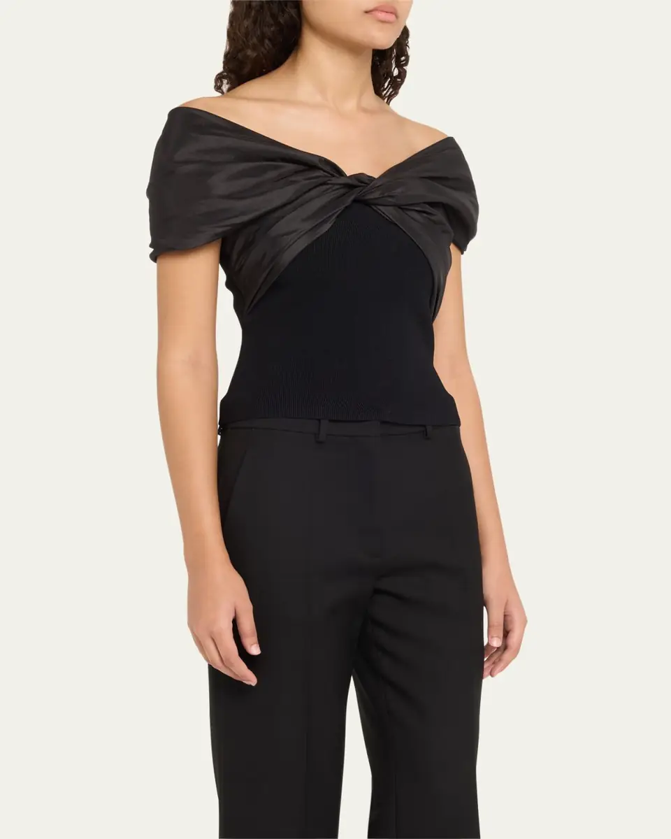 SIMKHAI Celiana Combo Off-The-Shoulder Top | Thumbnail 8 SIMKHAI Celiana Combo Off-The-Shoulder Top | Thumbnail 8