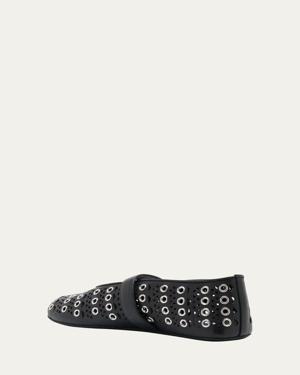 Alaïa Vienne Buckle Eyelet & Laser-Cut Leather Ballet Flats | Thumbnail 7 Alaïa Vienne Buckle Eyelet & Laser-Cut Leather Ballet Flats | Thumbnail 7