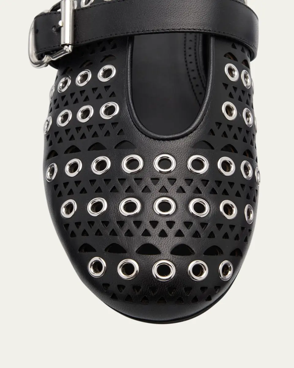 Alaïa Vienne Buckle Eyelet & Laser-Cut Leather Ballet Flats | Thumbnail 8 Alaïa Vienne Buckle Eyelet & Laser-Cut Leather Ballet Flats | Thumbnail 8