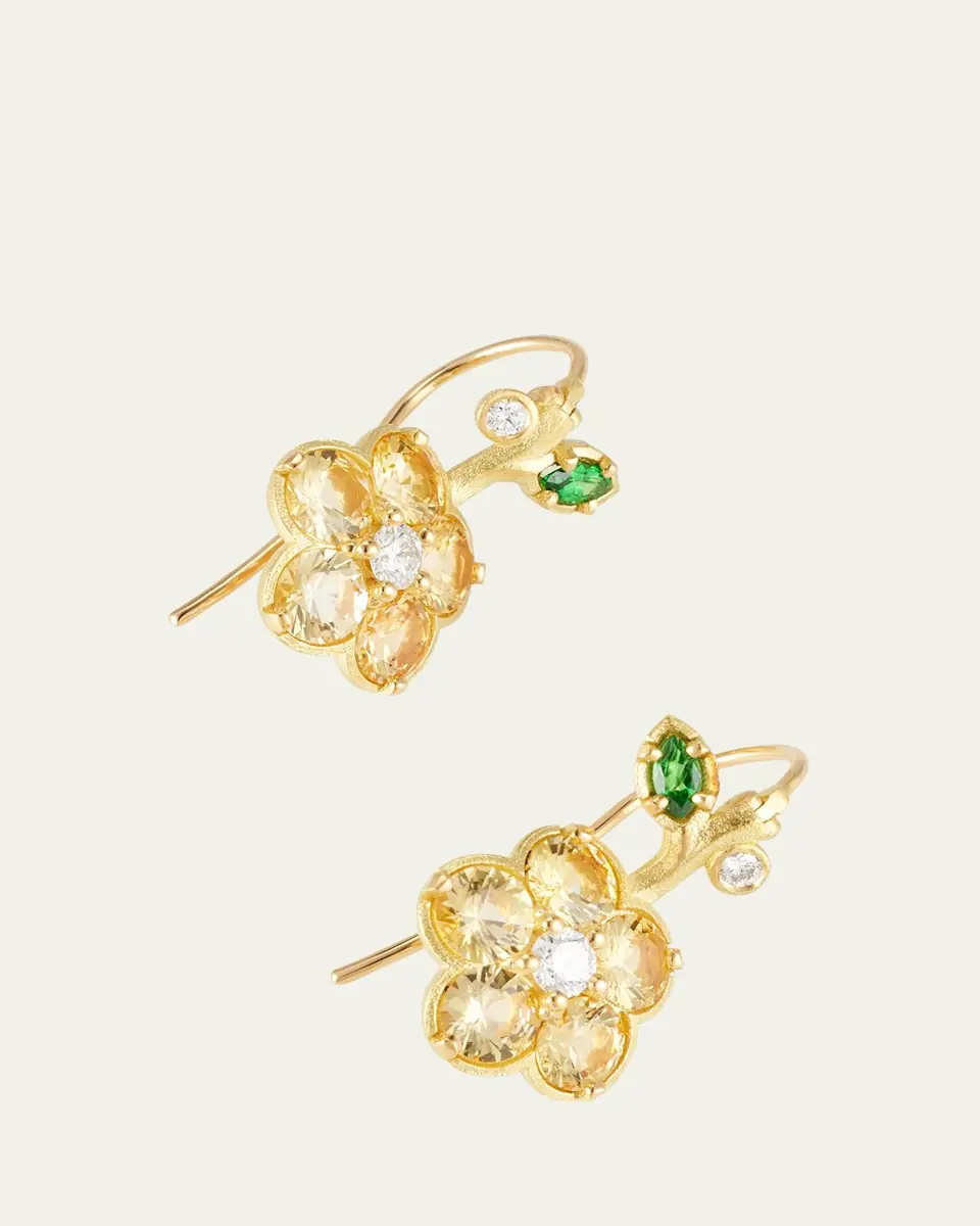 Paul Morelli 18K Yellow Gold Wild Child Diamond, Yellow Sapphire, and Tsavorite Earrings | Thumbnail 3 Paul Morelli 18K Yellow Gold Wild Child Diamond, Yellow Sapphire, and Tsavorite Earrings | Thumbnail 3