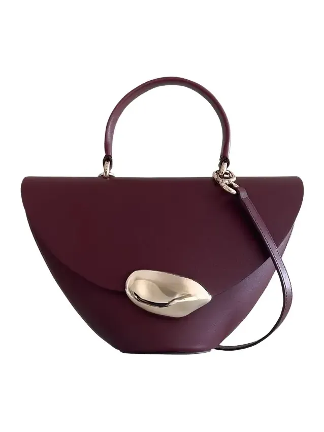 Orb Flap Leather Top-Handle Bag