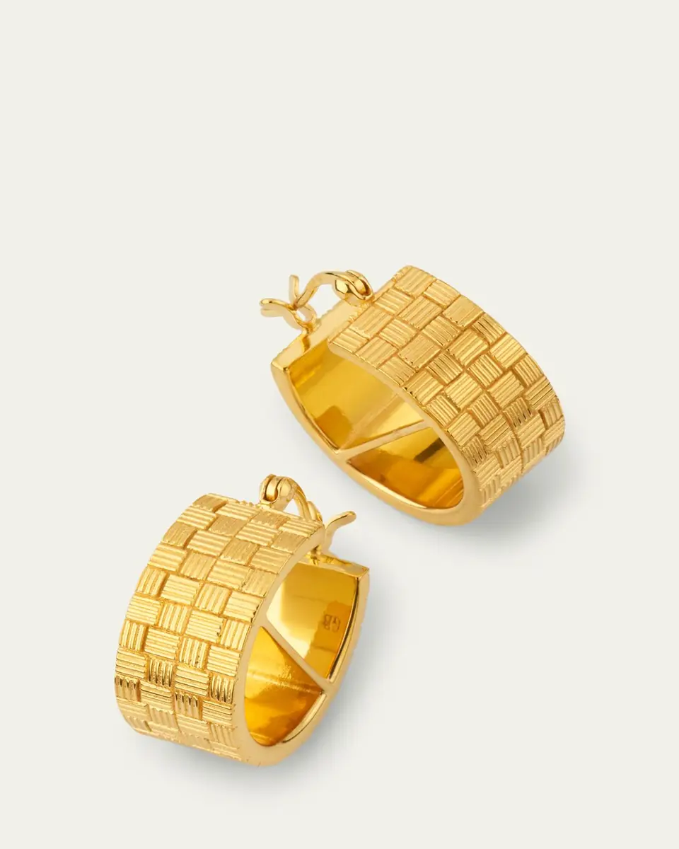 Gwen Beloti Woven Bar Hoop Earrings | Thumbnail 3