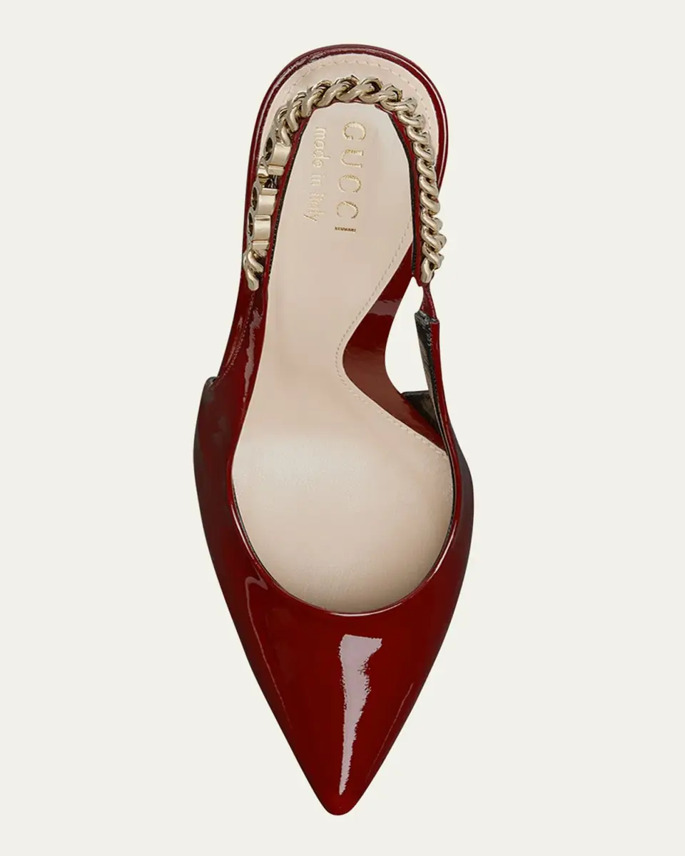Gucci Signoria Patent Chain Slingback Pumps | Thumbnail 13 Gucci Signoria Patent Chain Slingback Pumps | Thumbnail 13