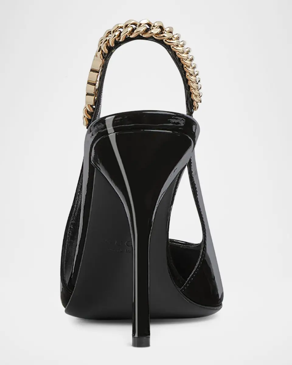 Gucci Signoria Patent Chain Slingback Pumps | Thumbnail 16 Gucci Signoria Patent Chain Slingback Pumps | Thumbnail 16