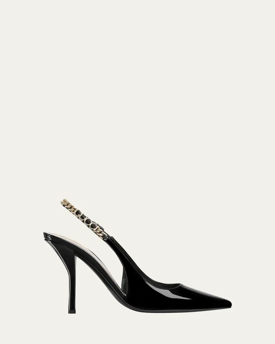 Gucci Signoria Patent Chain Slingback Pumps | Thumbnail 5 Gucci Signoria Patent Chain Slingback Pumps | Thumbnail 5