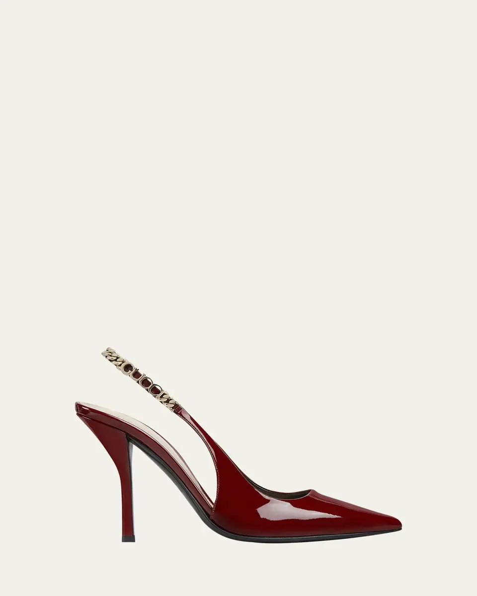 Gucci Signoria Patent Chain Slingback Pumps | Thumbnail 10 Gucci Signoria Patent Chain Slingback Pumps | Thumbnail 10