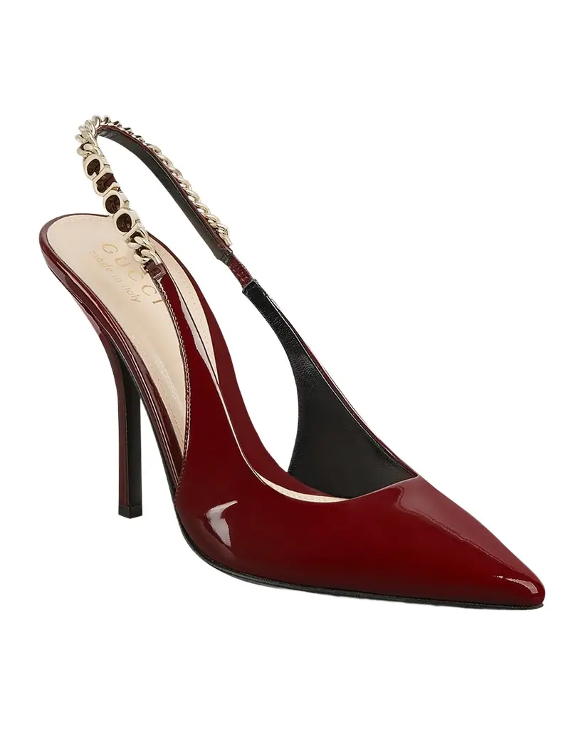 Signoria Patent Chain Slingback Pumps Signoria Patent Chain Slingback Pumps