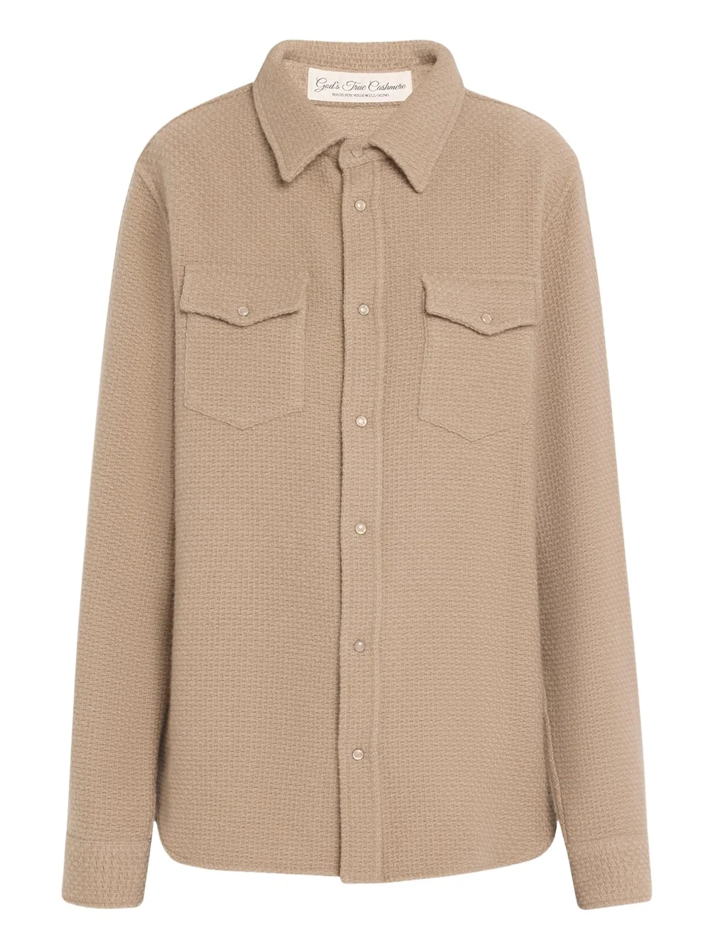 God’s True Cashmere Smoke Waffle Cashmere Shirt Jacket