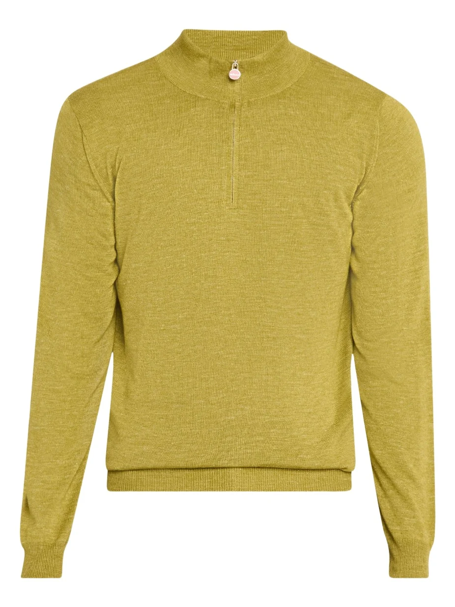 Men's Cashmere and Linen Half-Zip Sweater