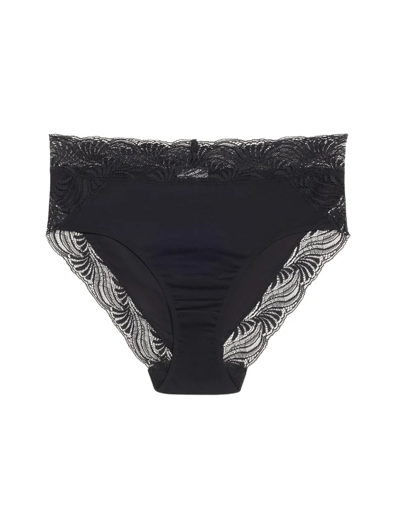 Cotton Delight Lace-Trim High-Cut Briefs