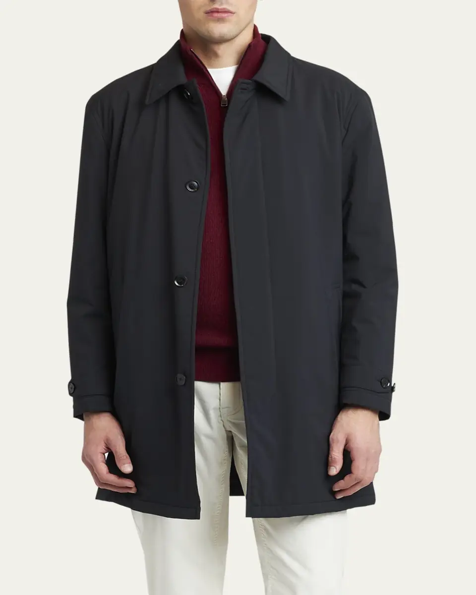 Brioni Men's Technical Fabric Car Coat | Thumbnail 4