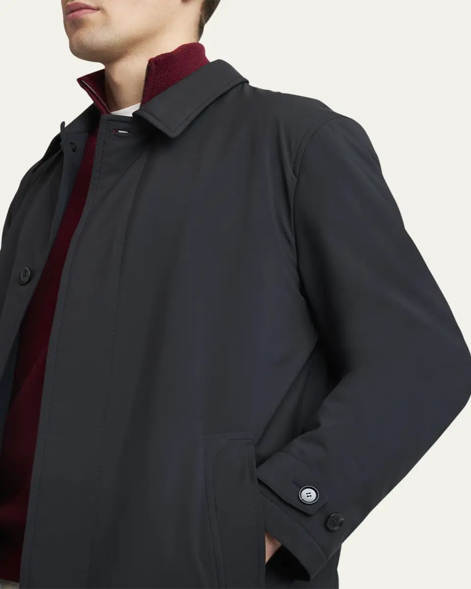 Brioni Men's Technical Fabric Car Coat | Thumbnail 5
