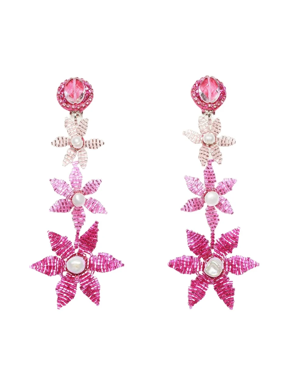 RANJANA KHAN Tiered Pink Degrade Earrings