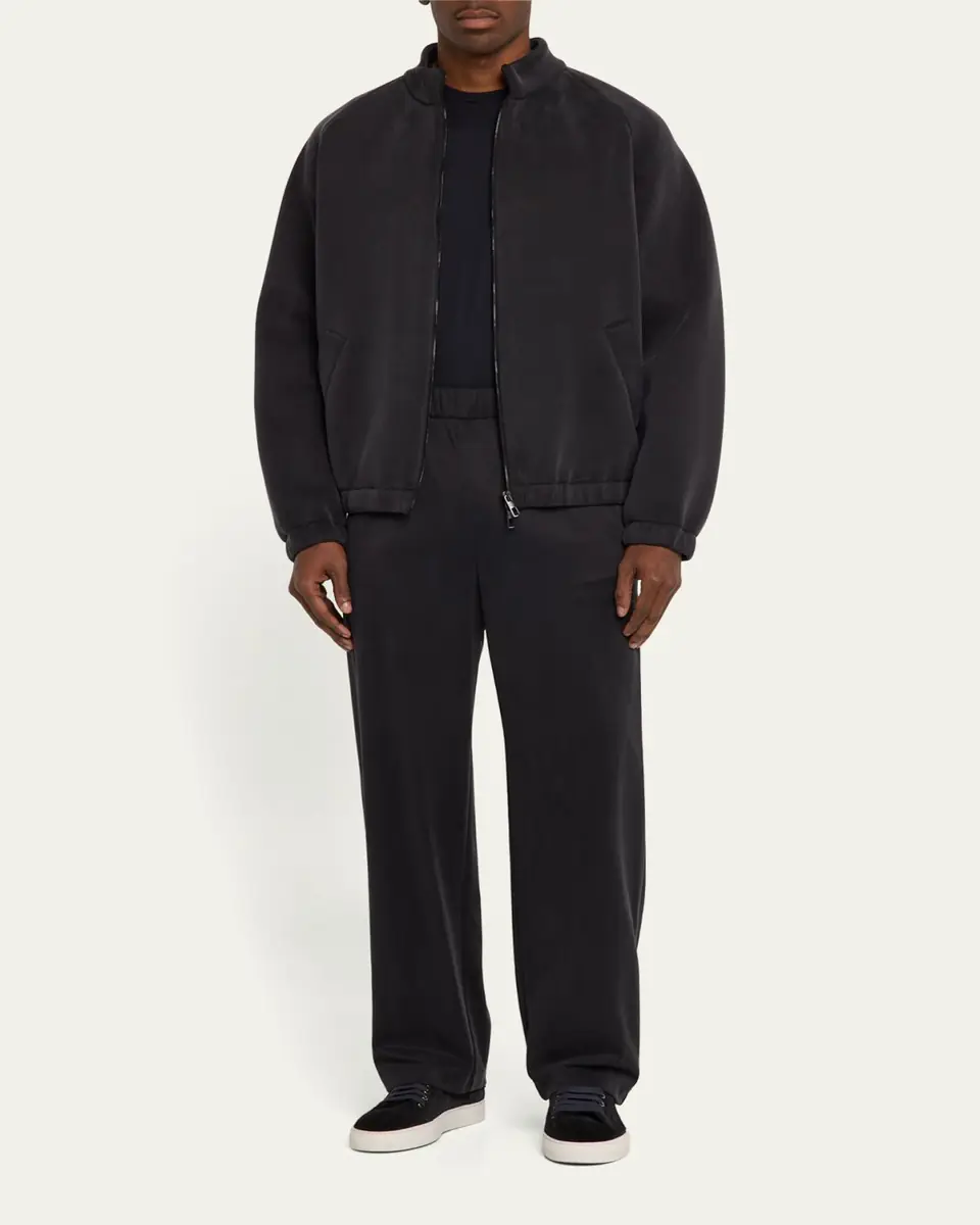 Giorgio Armani Men's Cupro-Blend Jersey Blouson Jacket | Thumbnail 2 Giorgio Armani Men's Cupro-Blend Jersey Blouson Jacket | Thumbnail 2