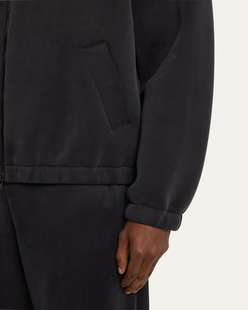 Giorgio Armani Men's Cupro-Blend Jersey Blouson Jacket | Thumbnail 5 Giorgio Armani Men's Cupro-Blend Jersey Blouson Jacket | Thumbnail 5