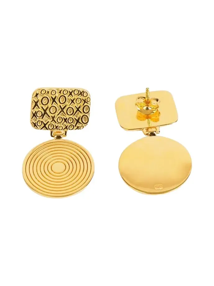 XO Drop Disk Earrings