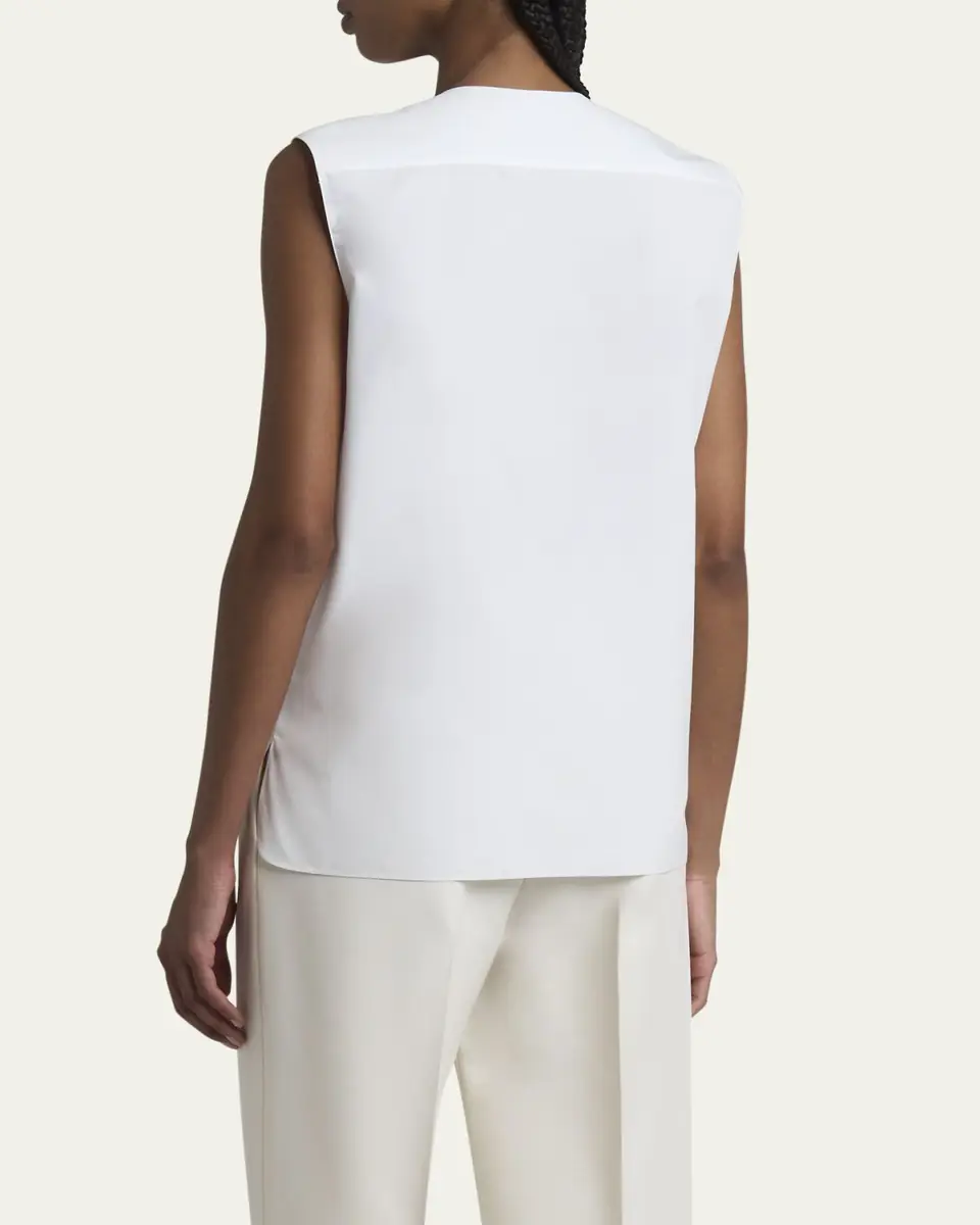 Loro Piana Caylee Sleeveless Poplin Tux Top | Thumbnail 3