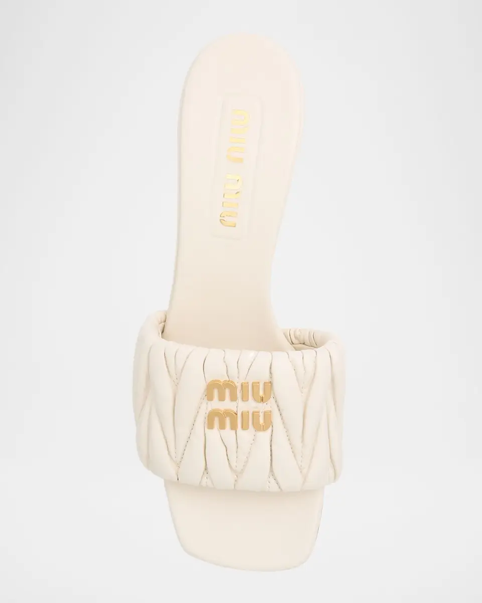 Miu Miu Quilted Leather Mule Sandals | Thumbnail 5 Miu Miu Quilted Leather Mule Sandals | Thumbnail 5