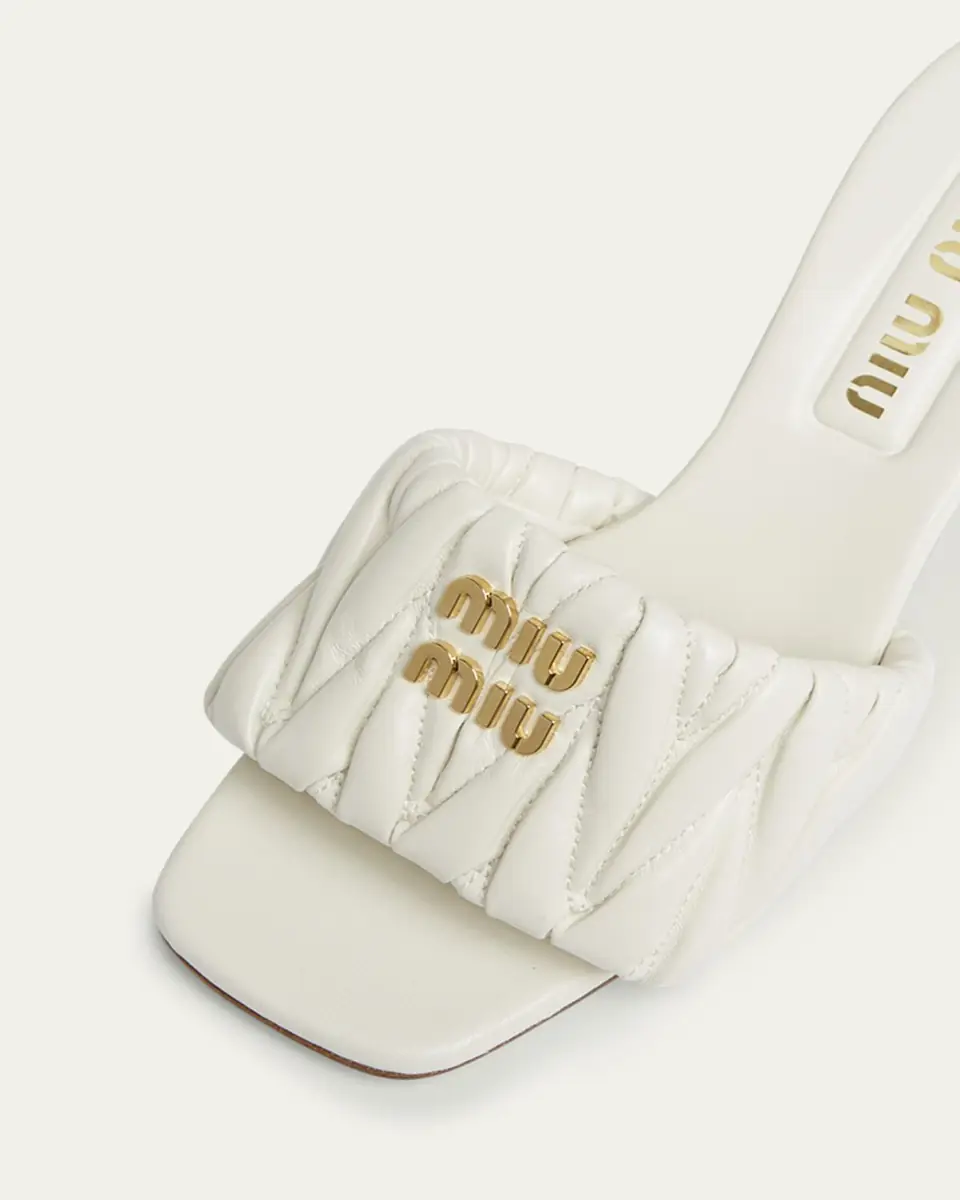 Miu Miu Quilted Leather Mule Sandals | Thumbnail 10 Miu Miu Quilted Leather Mule Sandals | Thumbnail 10