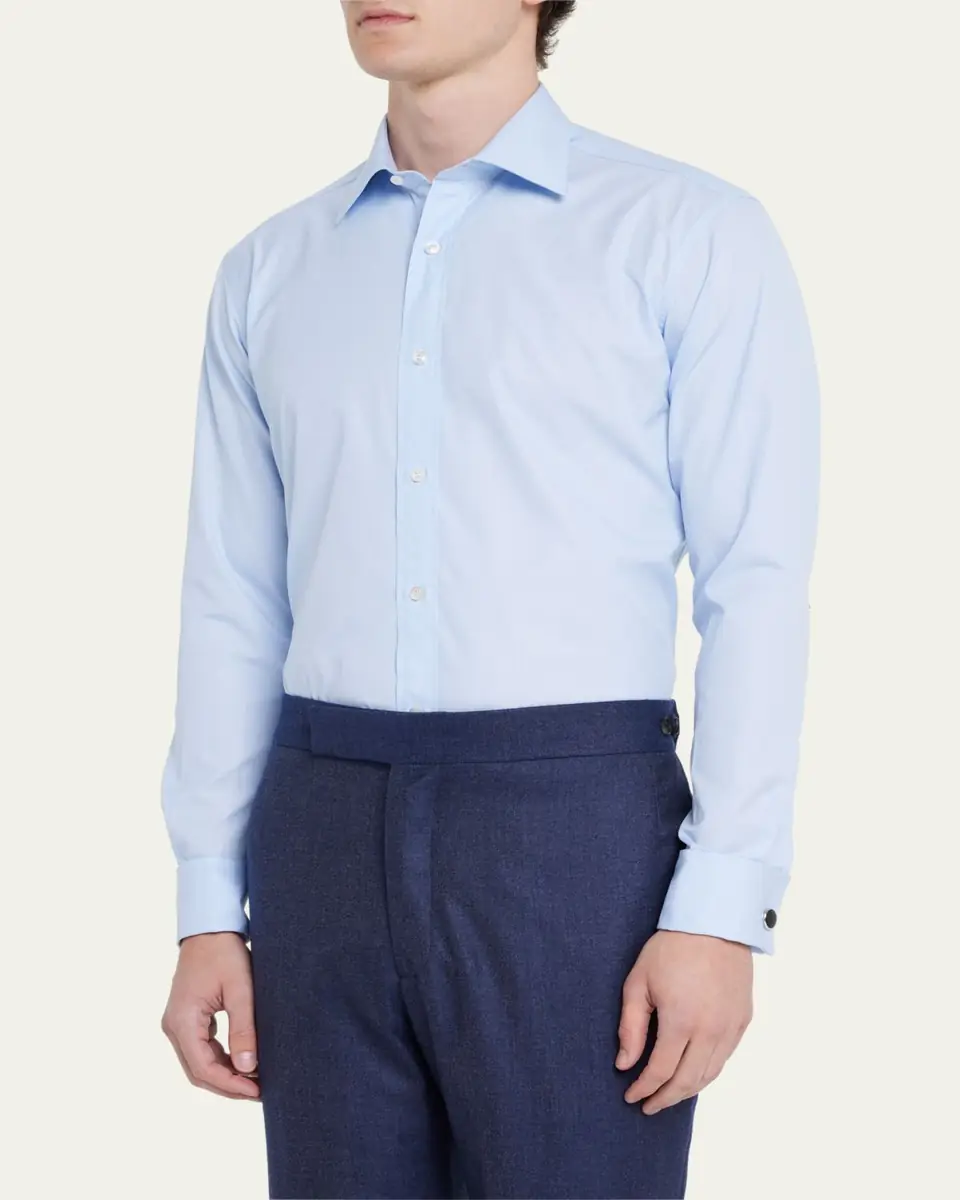 Charvet Men's French Cuff Cotton Dress Shirt | Thumbnail 3 Charvet Men's French Cuff Cotton Dress Shirt | Thumbnail 3