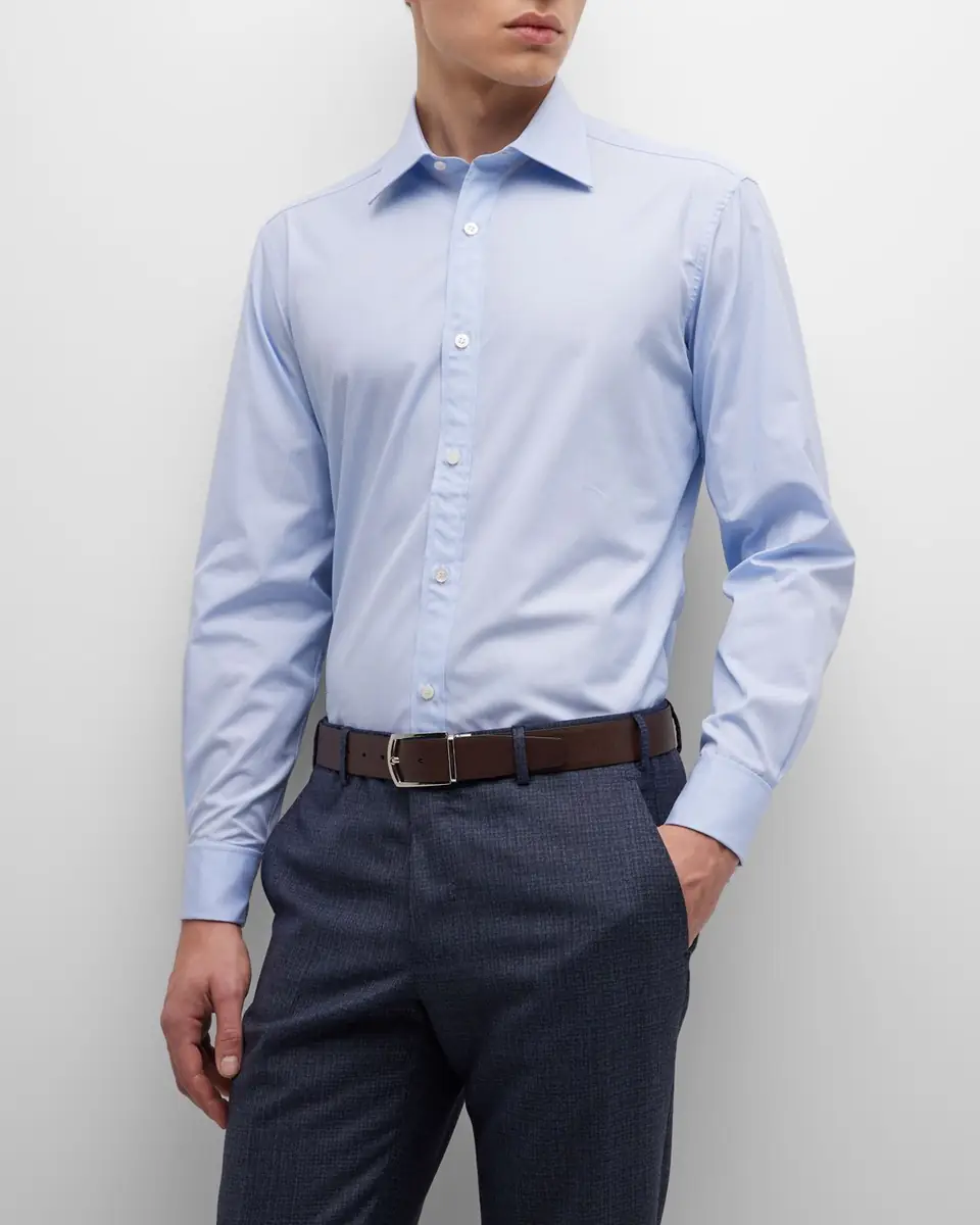Charvet Men's French Cuff Cotton Dress Shirt | Thumbnail 9 Charvet Men's French Cuff Cotton Dress Shirt | Thumbnail 9
