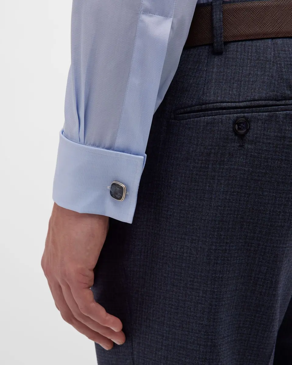 Charvet Men's French Cuff Cotton Dress Shirt | Thumbnail 10 Charvet Men's French Cuff Cotton Dress Shirt | Thumbnail 10