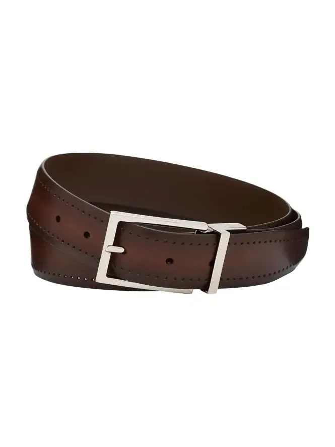 Brioni Men's Reversible Burnished Leather Belt