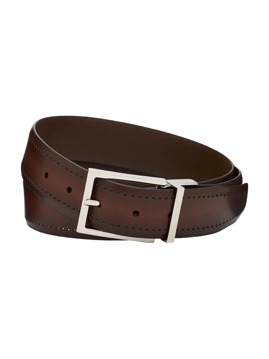 Brioni Men's Reversible Burnished Leather Belt