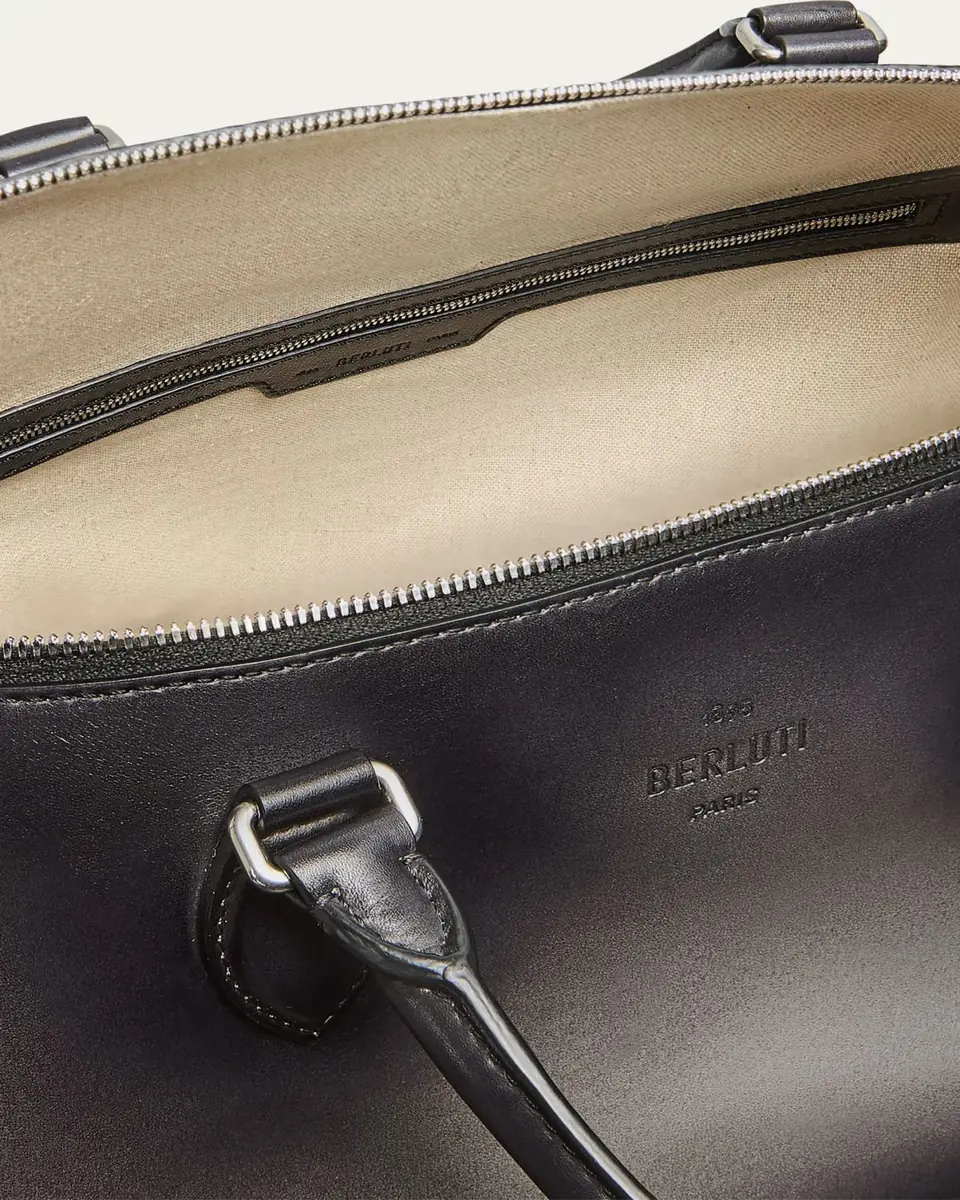 Berluti Men's Toujours Soft Scritto Leather Travel Bag | Thumbnail 4