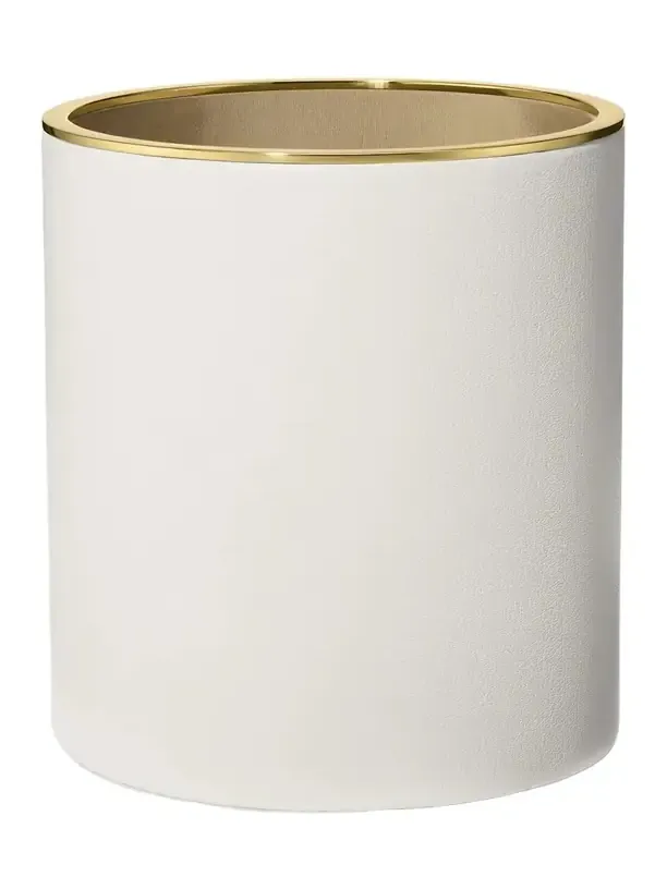 AERIN Piero Leather Wastebasket