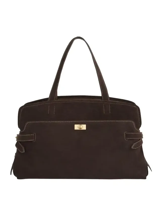 Wilson Zip Suede Top-Handle Bag