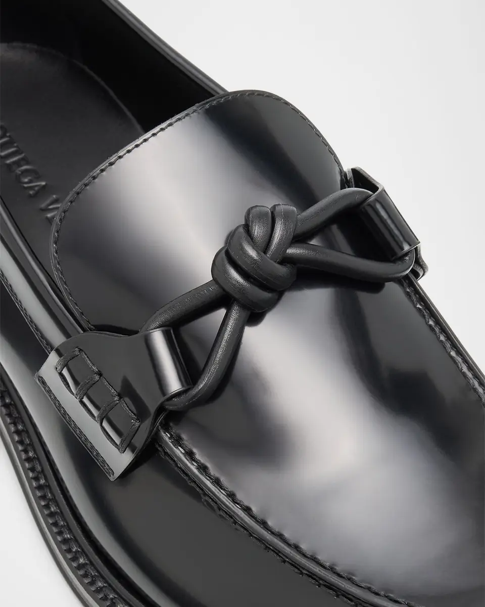 Bottega Veneta Men's Tie Brushed Calfskin Bit Loafers | Thumbnail 4 Bottega Veneta Men's Tie Brushed Calfskin Bit Loafers | Thumbnail 4