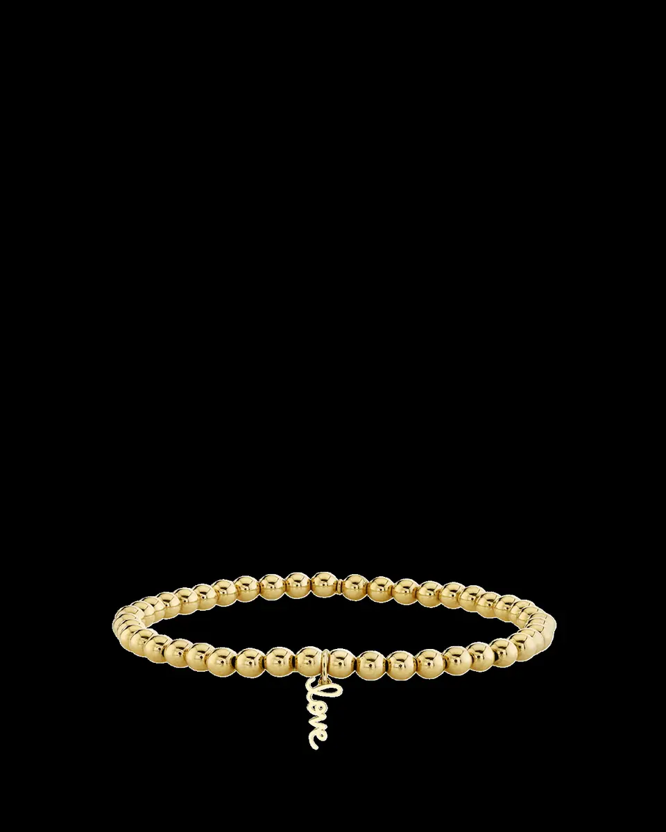 Sydney Evan 14K Mini Pure Love Script Stretch Bracelet | Thumbnail 2