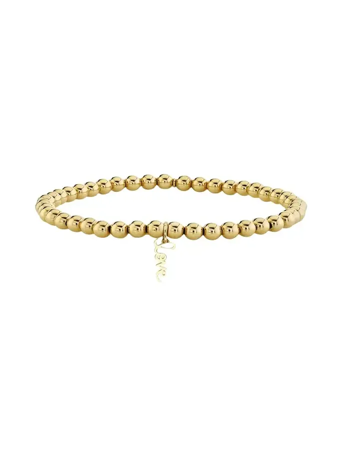 14K Mini Pure Love Script Stretch Bracelet