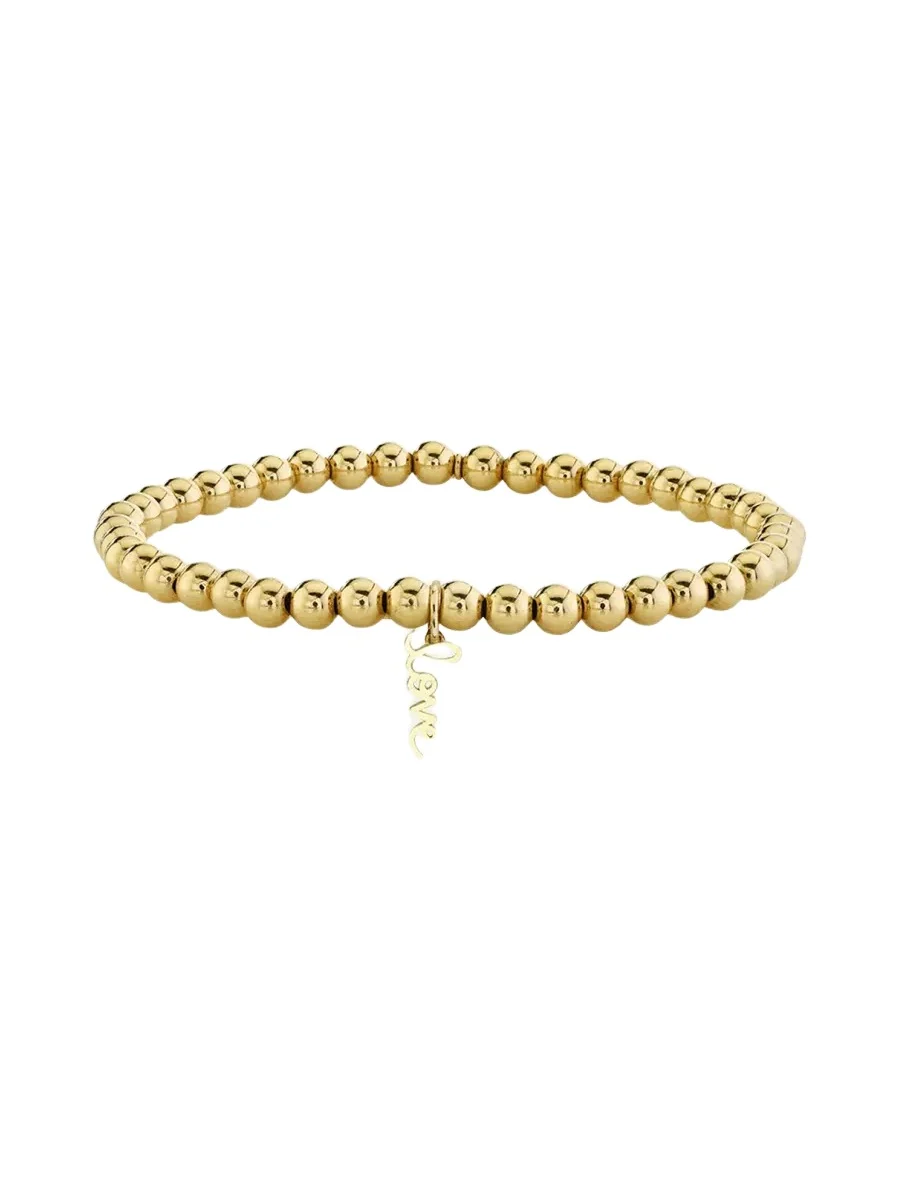 14K Mini Pure Love Script Stretch Bracelet