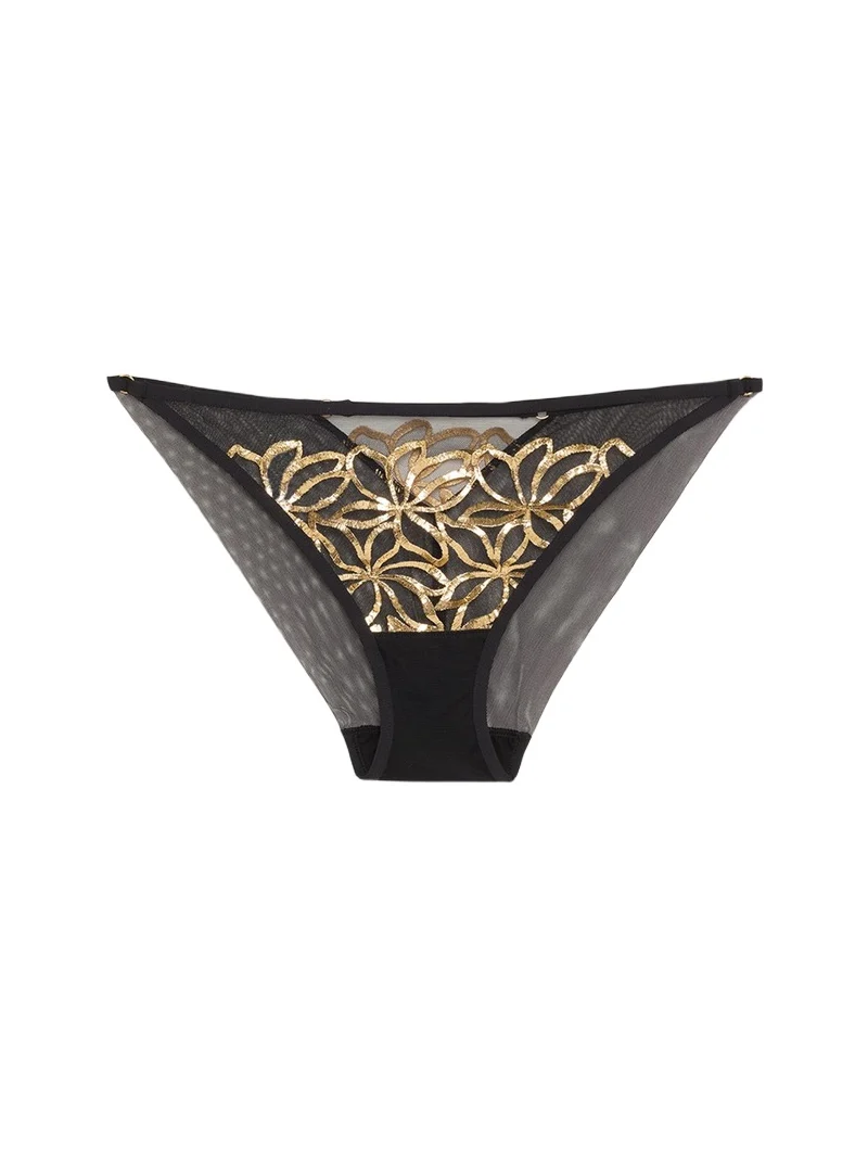 Lise Charmel Eclats D'Or Metallic Embroidered Italian Briefs