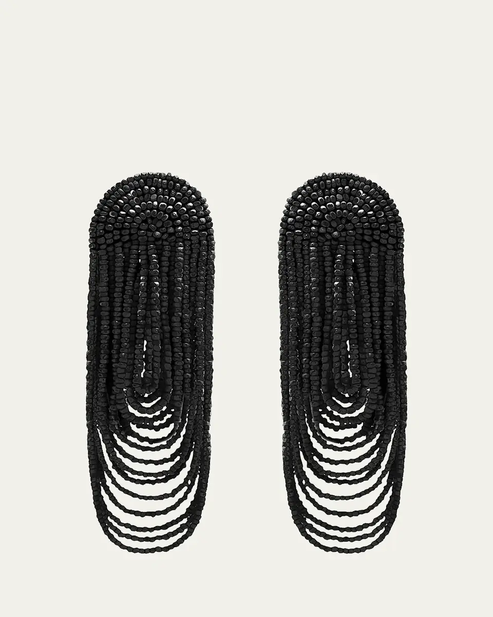 Oscar de la Renta Beaded Double Curtain Earrings | Thumbnail 3